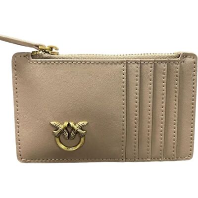Pinko Airone Kartenetui - Leder, Reißverschluss, Brieftasche mit Münzfach Pinko Airone Kartenetui - Leder, Reißverschluss, Brieftasche mit Münzfach