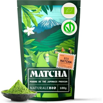 NaturaleBio Poudre de Thé Vert Matcha Bio Japonais - Grade Premium - 100g - Publicité NaturaleBio Poudre de Thé Vert Matcha Bio Japonais - Grade Premium - 100g - Publicité