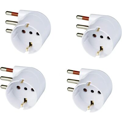 ROSI Zestaw 4 adapterów Schuko - Oszczędność miejsca, 90° - Adapter elektryczny ROSI Zestaw 4 adapterów Schuko - Oszczędność miejsca, 90° - Adapter elektryczny