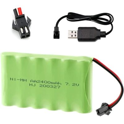 Yunique Green-Clean-Power Pack de Batteries Rechargeables 7,2V 2400mAh Ni-MH - Accessoire pour Jouets RC - Publicité Yunique Green-Clean-Power Pack de Batteries Rechargeables 7,2V 2400mAh Ni-MH - Accessoire pour Jouets RC - Publicité