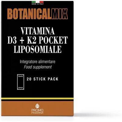 Promopharma Spa Botanical Mix Vitamina D3+K2 Pocket Liposomiale - Integratore alimentare Promopharma Spa Botanical Mix Vitamina D3+K2 Pocket Liposomiale - Integratore alimentare