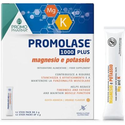 Promopharma SpA Promolase 1000 Plus - Magnesio e Potassio - Arancia - Integratore alimentare Promopharma SpA Promolase 1000 Plus - Magnesio e Potassio - Arancia - Integratore alimentare