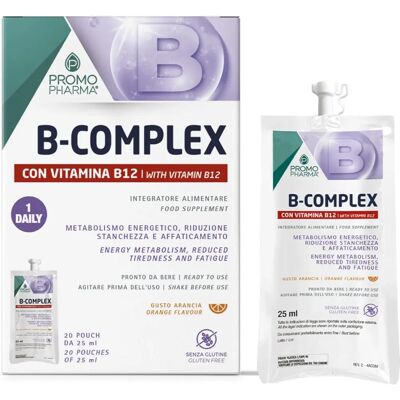 PromoPharma B-Complex Arancia 20 Pouch - Integratore alimentare PromoPharma B-Complex Arancia 20 Pouch - Integratore alimentare
