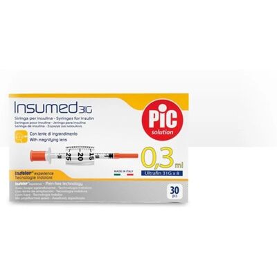 Siringa per insulina PIKDARE Spa 0,3ml 100UI - Strumento di iniezione Siringa per insulina PIKDARE Spa 0,3ml 100UI - Strumento di iniezione
