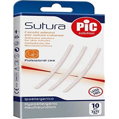 Cerotti Sterili PIC per Suture Cutanee - 3x75mm - 10 pezzi Cerotti Sterili PIC per Suture Cutanee - 3x75mm - 10 pezzi