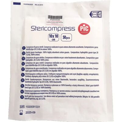 Garza Sterile di Cotone 10x10cm - Compressa Medica Garza Sterile di Cotone 10x10cm - Compressa Medica