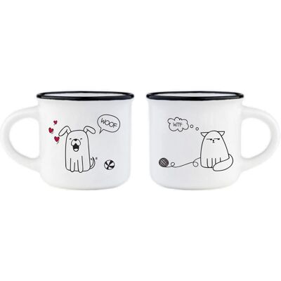 Ensemble de 2 tasses à café en porcelaine osseuse Legami Ensemble de 2 tasses à café en porcelaine osseuse Legami