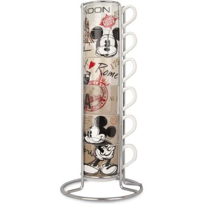 Zestaw porcelanowych kubków do kawy Mickey Mouse w mieście - Wielokolorowy Zestaw porcelanowych kubków do kawy Mickey Mouse w mieście - Wielokolorowy