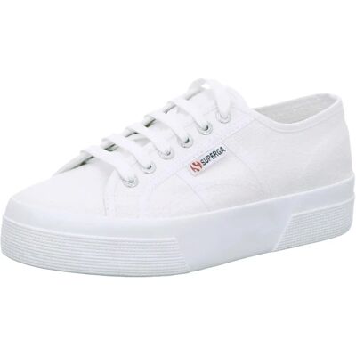 Superga 2740 Plattform Bomull Hvite Sneakers Superga 2740 Plattform Bomull Hvite Sneakers