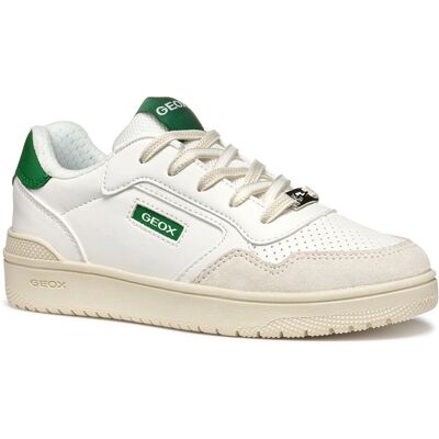 GEOX J55LQD - White/Green Low-Cut Shoes for Teens GEOX J55LQD - White/Green Low-Cut Shoes for Teens