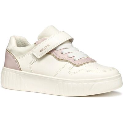 GEOX Mikiroshi Fille Blanc Rose - Baskets - Publicité GEOX Mikiroshi Fille Blanc Rose - Baskets - Publicité