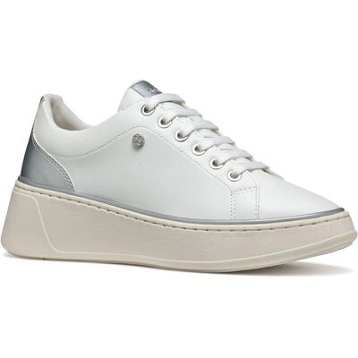 Geox D Sunnetty Dames Sneakers Wit/Silverkleur - Sneakers Geox D Sunnetty Dames Sneakers Wit/Silverkleur - Sneakers