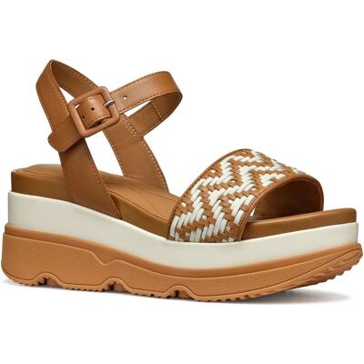 GEOX Gardenia Tobak/vit Damtofflor - Sandaler GEOX Gardenia Tobak/vit Damtofflor - Sandaler