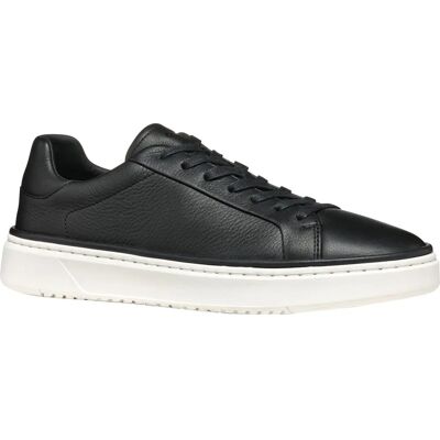 Geox Zackerty Zwarte Sneakers - Ademend Leer, Stedelijke Stijl Geox Zackerty Zwarte Sneakers - Ademend Leer, Stedelijke Stijl