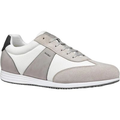 Geox Arthien Witte Sneakers - Ademend Gaas, Zacht Suède - Sneakers Geox Arthien Witte Sneakers - Ademend Gaas, Zacht Suède - Sneakers