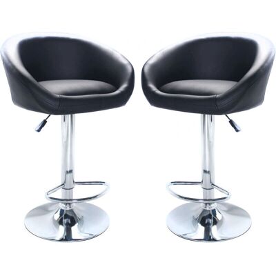 HOMENESS Verstellbarer Stahl Eco-Leder Hocker - Weiß - Hocker HOMENESS Verstellbarer Stahl Eco-Leder Hocker - Weiß - Hocker