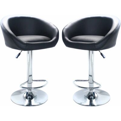 HOMENESS Verstellbarer Stahl Ecopelle Barhocker - Schwarz HOMENESS Verstellbarer Stahl Ecopelle Barhocker - Schwarz