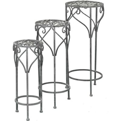 GARDENESS Weiße Oxidierte Pflanzständer - 3er Set GARDENESS Weiße Oxidierte Pflanzständer - 3er Set