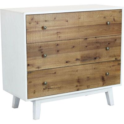HOMENESS Larry Notte in legno bianco - 3 cassetti HOMENESS Larry Notte in legno bianco - 3 cassetti
