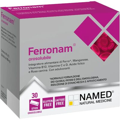 Named Ferronam 30 Stick - Integratore di Ferro e Vitamine contro la Stanchezza Named Ferronam 30 Stick - Integratore di Ferro e Vitamine contro la Stanchezza