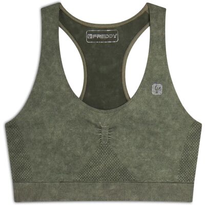 Freddy Verde Beetle Senza Cuciture Ice Wash Top - Reggiseno Sportivo Freddy Verde Beetle Senza Cuciture Ice Wash Top - Reggiseno Sportivo