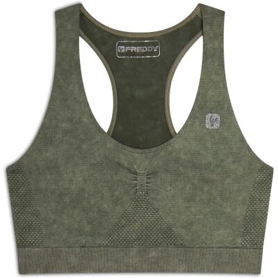 Freddy Reggiseno sportivo senza cuciture - Verde Scarabeo - Supporto medio - Reggiseno sportivo Freddy Reggiseno sportivo senza cuciture - Verde Scarabeo - Supporto medio - Reggiseno sportivo