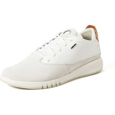 GEOX Hellgraue Turnschuhe - Leder, Logo, Monochrom GEOX Hellgraue Turnschuhe - Leder, Logo, Monochrom