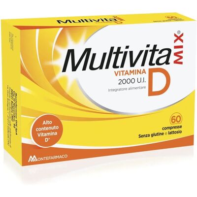 Montefarmaco Multivitamix Vitamina D2000 UI - Supporta il sistema immunitario - 60 compresse Montefarmaco Multivitamix Vitamina D2000 UI - Supporta il sistema immunitario - 60 compresse