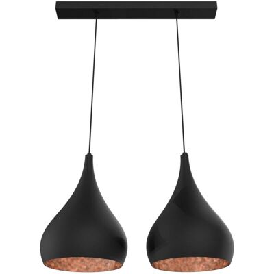 Lumicom Calice Lámpara de Techo - E27 Max 42W, 20cm, Metal, Negro/Cobre Lumicom Calice Lámpara de Techo - E27 Max 42W, 20cm, Metal, Negro/Cobre