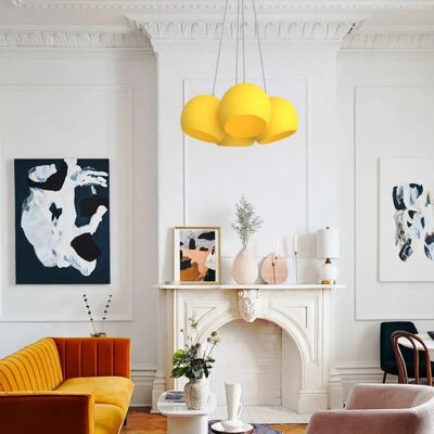 Lumicom Joe Lampada a sospensione - 4x E27 - Metallo - Giallo - Illuminazione Interni Lumicom Joe Lampada a sospensione - 4x E27 - Metallo - Giallo - Illuminazione Interni
