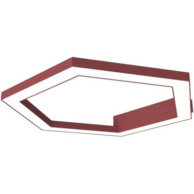 Lumicom Lámpara de Techo Esagono - 40cm, 22W, Piel de Vacuno Roja Lumicom Lámpara de Techo Esagono - 40cm, 22W, Piel de Vacuno Roja