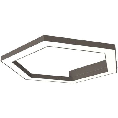 Lumicom Esagono plafoniera 40cm - striscia LED, 22W/m, 4000K, metallo, grigio Lumicom Esagono plafoniera 40cm - striscia LED, 22W/m, 4000K, metallo, grigio