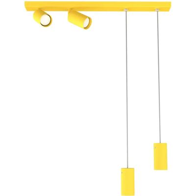 Lumicom Lámpara de Techo Híbrida - 4x GU10, Metal, Amarillo, 6cm Lumicom Lámpara de Techo Híbrida - 4x GU10, Metal, Amarillo, 6cm