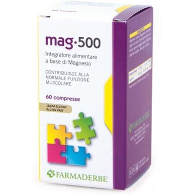 Farmaderbe Mag 500 - Supporta muscoli, nervi, - Integratore alimentare Farmaderbe Mag 500 - Supporta muscoli, nervi, - Integratore alimentare