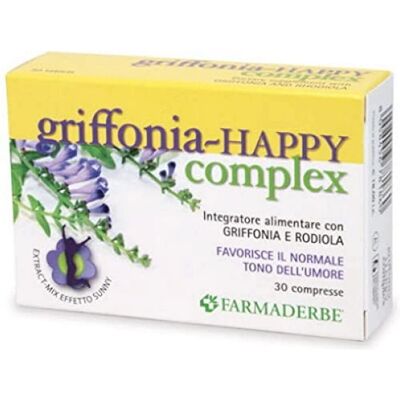 Farmaderbe Griffonia Happy Complex - Supporto al Benessere Mentale - 30 Compresse Farmaderbe Griffonia Happy Complex - Supporto al Benessere Mentale - 30 Compresse