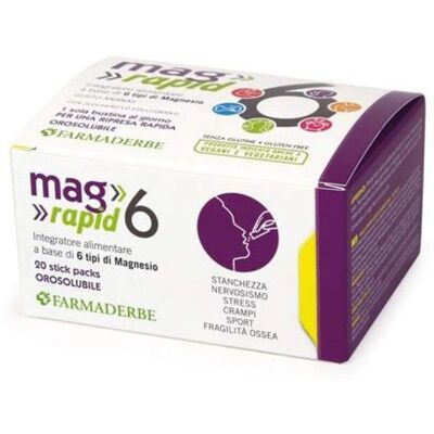 Farmaderbe Mag 6 Rapid - Suplemento de Magnesio, Sabor Piña, 20 Stick Packs Farmaderbe Mag 6 Rapid - Suplemento de Magnesio, Sabor Piña, 20 Stick Packs