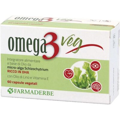 Farmaderbe Omega3 Veg - Microalghe e Olio di Lino - 60 Capsule - Integratore Alimentare Farmaderbe Omega3 Veg - Microalghe e Olio di Lino - 60 Capsule - Integratore Alimentare