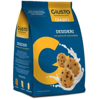 Farmafood Srl Giusto Diabel Biscotto Desideri - Biscotti con Gocce di Cioccolato a Basso Indice Glicemico Farmafood Srl Giusto Diabel Biscotto Desideri - Biscotti con Gocce di Cioccolato a Basso Indice Glicemico