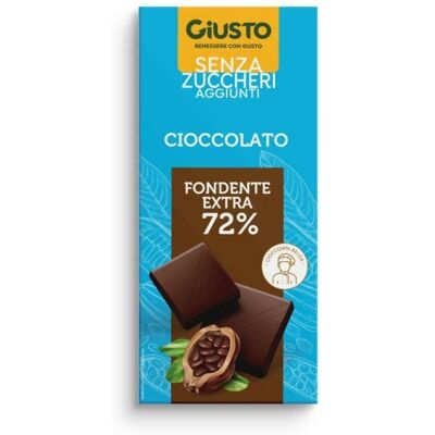 Giusto Cioccolato fondente senza glutine - Ricco di fibre - 85g Giusto Cioccolato fondente senza glutine - Ricco di fibre - 85g