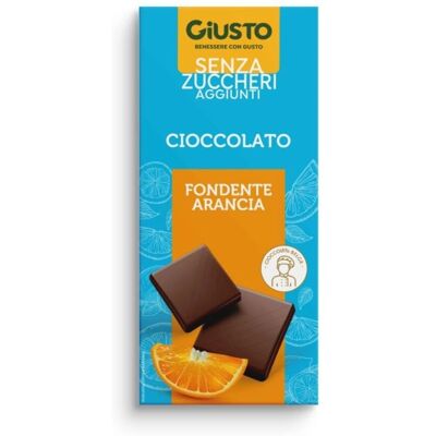 Giusto Cioccolato fondente senza zucchero all'arancia - 85g Giusto Cioccolato fondente senza zucchero all'arancia - 85g