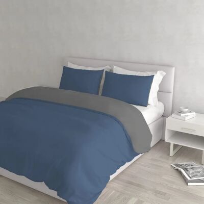 Ensemble de housse de couette double Datex - 250 x 200 cm - Bleu, Gris - Housse de couette Ensemble de housse de couette double Datex - 250 x 200 cm - Bleu, Gris - Housse de couette