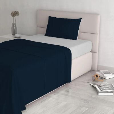 Ensemble de literie double Datex - 150 x 300 cm - Bleu, Gris Ensemble de literie double Datex - 150 x 300 cm - Bleu, Gris