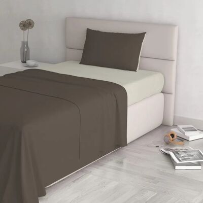 Ensemble de Linge de Lit Double Datex - Marron/Panna - Ensemble de literie Ensemble de Linge de Lit Double Datex - Marron/Panna - Ensemble de literie