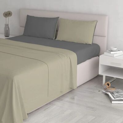 Ensemble de linge de lit double Datex - Taupe/Gris - Linge de lit Ensemble de linge de lit double Datex - Taupe/Gris - Linge de lit
