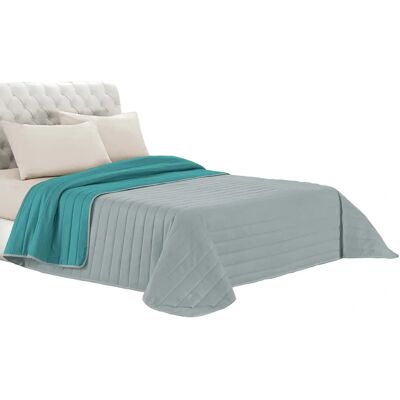 Linge de lit italien - Housse d'été en microfibre, aqua/gris clair, simple Linge de lit italien - Housse d'été en microfibre, aqua/gris clair, simple