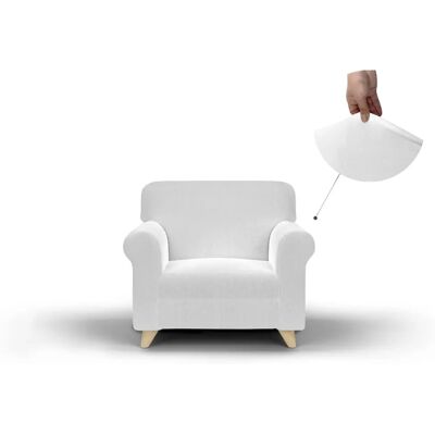 Housse de canapé élastique Datex - 1 place - Blanc Housse de canapé élastique Datex - 1 place - Blanc