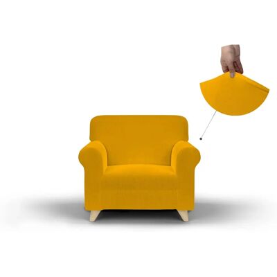 Housse de Canapé Jaune Datex - 100x110cm - Tissu Élastique Housse de Canapé Jaune Datex - 100x110cm - Tissu Élastique