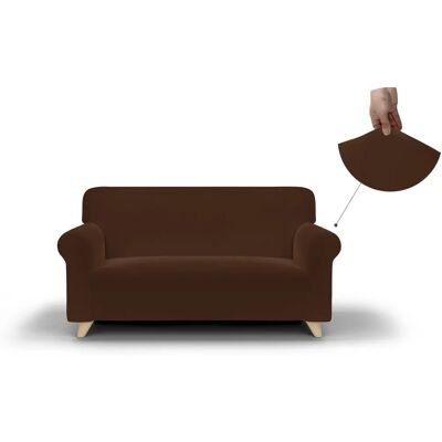 Housse de Canapé Marron Datex - 130x170cm, Élastique, 2 Places Housse de Canapé Marron Datex - 130x170cm, Élastique, 2 Places