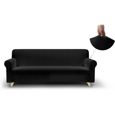 Housse de Canapé Élastique Noire Datex - 170x240cm - Protège-Meuble Housse de Canapé Élastique Noire Datex - 170x240cm - Protège-Meuble