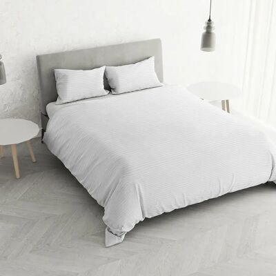 Ensemble de housse de duvet en satin rayé - Fabriqué en Italie Ensemble de housse de duvet en satin rayé - Fabriqué en Italie
